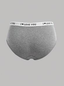 SHEIN 6pcs/Pack Tween Girls' Minimalist Comfortable Letter Elastic Waist Seamless Briefs - Beige - View 4