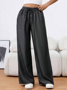 Women's Plain Color Casual Pants, Fashionable For Daily Wear Fall Cloth For Women