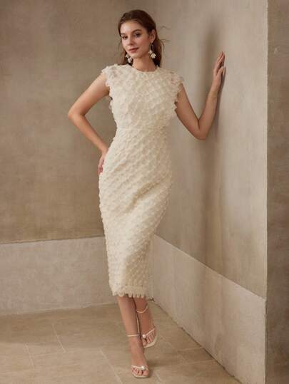 MOTF TEXTURED SLEEVELESS DRESS