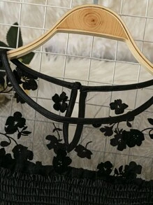 Breezaya 法式设计蕾丝拼布长袖女式衬衫