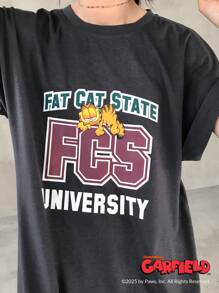 Garfield X FRIFUL Women's Mid-Length Letter Print Summer Dress - Grey - View 8