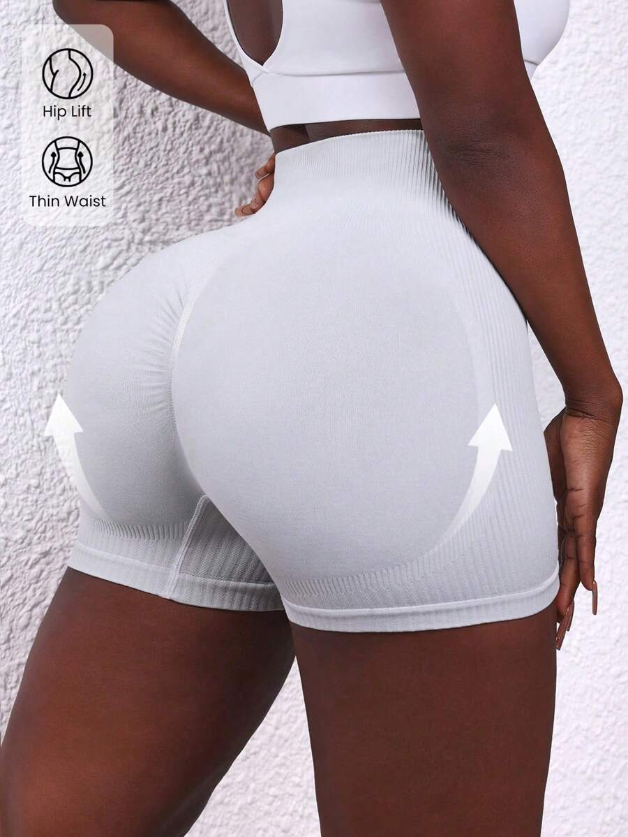 Easithlete Women's Solid Color High Waist Seamless Sports ShortsWomen Sweat Short, Gym Short, Biker Short