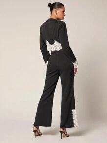 Glamine Ensemble deux-pièces pour femmes - Tenue de vacances printanières et estivales, parfait pour la tenue des étudiantes et le jour de la Saint-Valentin. Ensemble deux-pièces pour femmes, Blazer et pantalon de la Saint-Valentin, Ensemble deux-pièces pantalon, Ensemble deux-pièces grande taille, Ensemble deux-pièces d'hiver