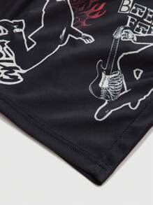 ROMWE MEN Street Life 男士交叉设计休闲短裤，日常穿着 - 彩色 - 查看 4