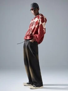 NEON BLANC 男士街头时尚印花针织长袖连帽运动衫，适合秋冬 - 紅色 - 查看 7