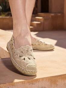 Styleloop Cuccoo Women's Flat Round Toe Woven Loafers - Khaki - View 9