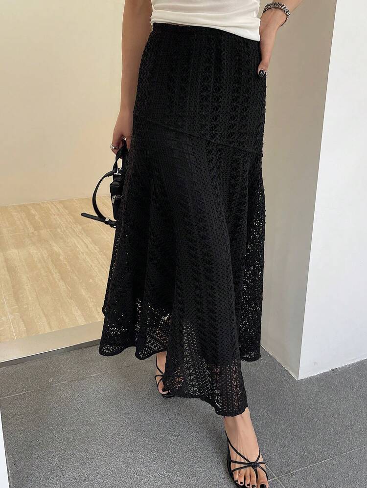 Tall Women's Velvet Lace Patchwork Skirt
