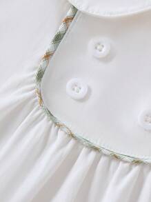 Souflis Souflis 2 件男婴绅士装：纯色 Polo 衫 + 可调节腰部格子短裤