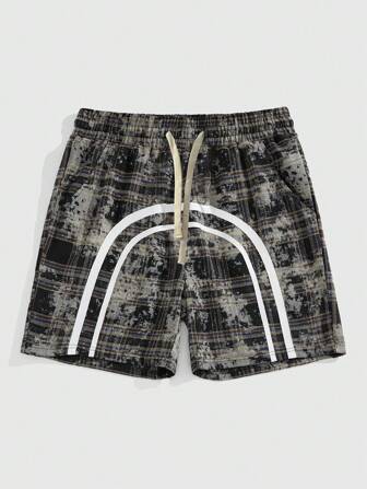 Prep Short décontracté pour homme de couleur unie avec patchwork et laçage devant, pour une utilisation quotidienne