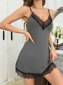 Classic Sexy Vrouwen Kant Patchwork Spaghettiband Casual Sexy Lingerie