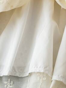 DreamSkyne 大码女式波西米亚风孔眼刺绣收腰 V 领短袖度假连衣裙，适合夏季 - 杏色 - 查看 5