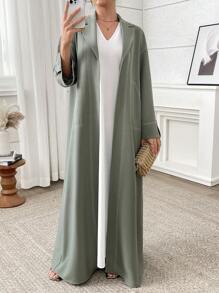 Yasmyna Women's Simple Fashion Casual Daily Solid Color Abaya, Modest Robe