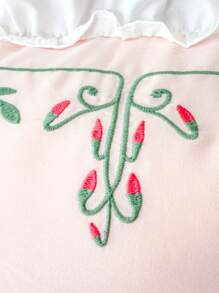 1 件涤纶刺绣荷叶边信封枕套，无内衬 - 彩色 - 查看 8