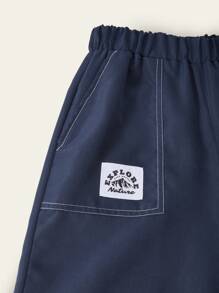 SHEIN 1 pezzo Pantaloni cargo casual e ampi di colore tinta unita con molte tasche per ragazzi adolescenti, nuovo stile versatile e di per l'estate