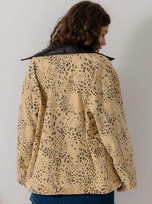 Aralina 西部乡村女牛仔牛仔动物牛皮印花谷仓夹克 - 咖啡棕 - 查看 2