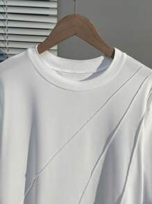 INAWLY Áo thun nữ tay ngắn cổ tròn màu trơn mùa hè có kích thước lớn - trắng - Xem 4