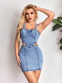 SHEIN SXY Vestido vaquero informal de viaje para mujer