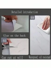 SHEIN 1pc/6pcs/12pcs/ Black Faux Ceramic Tile & Marble Contact Paper, Waterproof Self-Adhesive Wall Sticker For Wall Renovation, Decoration, Moisture-Proof, Aluminum Composite Board, Living Room, Bedroom, Bathroom,Floor Tiles,Peel And Stick Wallpaper
﻿