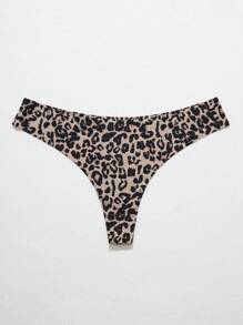 女士修身休闲豹纹性感丁字裤内裤 - 彩色 - 查看 7