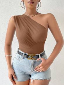 VaVaBold 女士纯色无袖休闲衬衫，简约时尚日常穿着