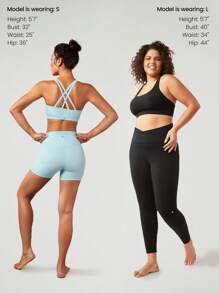 GLOWMODE FeatherFit™ Crossover Strap Sports Bra Gym Fall Winter