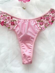 2 Pieces Women Lingerie Set With Pants, Casual & Fashionable For Everyday Wear - Baby Pink - View 3