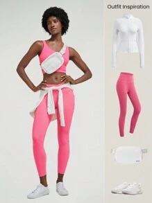 GLOWMODE FeatherFit™ U Back Cropped Active Tank Top Low Impact Yoga Daily