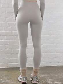 Musera Sport Leggings acanalados con cintura contorneada, para pádel, tenis, pickleball
