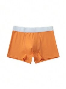 5pcs/Pack Teenage Boys' Minimalist Comfortable Solid Color Underwear Briefs, Spring/Summer
