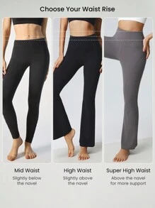 GLOWMODE 31英寸featherfit™超高腰彎曲縫製喇叭褲襪 - Volcanic Gray - 查看 9