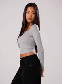 MUSERA Women T-Shirts Vacation Spring Summer Basic Casual Holiday - Grey - View 2