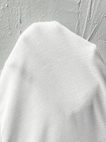 SHEIN LUNE 女士纯色 V 领前排纽扣休闲通勤简约衬衫