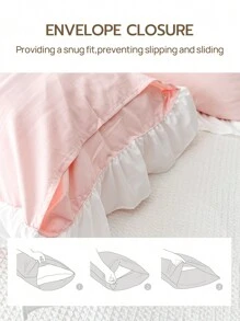 1 件涤纶刺绣荷叶边信封枕套，无内衬 - 彩色 - 查看 5