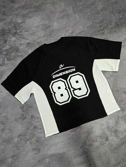 INAWLY Camiseta deportiva con impresión digital y gráfica personalizada para hombres, para primavera/otoño