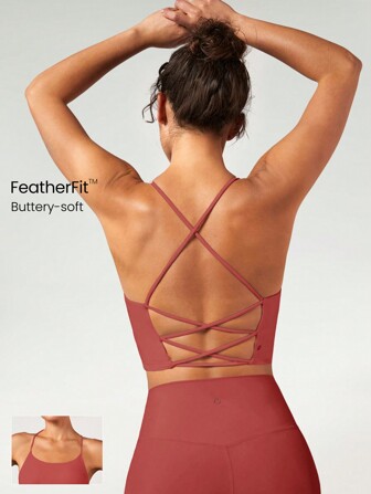 GLOWMODE FeatherFit™ Krzyżowany tył Biustonosze Sportowe Lekkie wsparcie