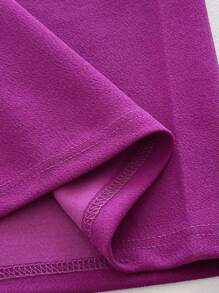 SHEIN Unity Plus Size Women Knitted Jumpsuit With Bowknot ,Valentine - Purple - View 6