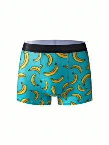 Happy Jammies 5pcs/Set Men's Banana Print Comfortable Casual Boxer Brief Underwear