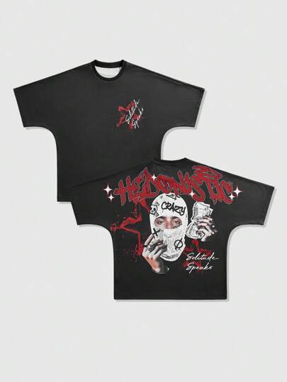 Street Life T-shirt à col rond à manches courtes avec imprimé graphique, pour un usage casual, pour un port quotidien pour hommes