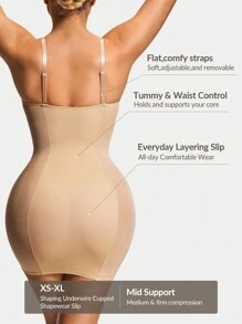 SHEIN Shape Vestido moldeador con sujetador con aros y forma de licra - Modelador corporal que levanta el busto y glúteos y controla el abdomen, la cintura y los muslos