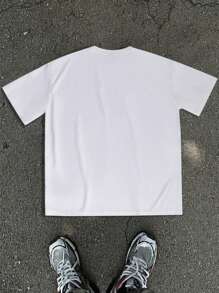 Chillumni 男士休闲圆领短袖 T 恤，带标语和问号印花 - 白色 - 查看 3