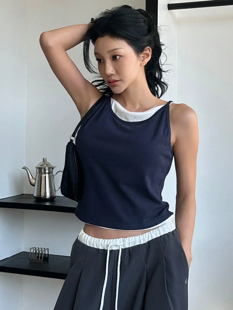 Women Casual Versatile 2 In 1 Tank Tops