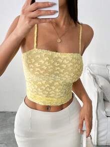 Chiquease Camiseta de tirantes ajustada con textura y corte para mujer de color liso