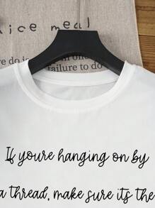 INAWLY Camiseta de cuello redondo de talla grande con gráfico de versículo bíblico y símbolo cristiano para mujeres - Blanco - Ver 4