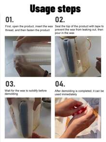 螺旋扭曲长蜡烛硅胶模具 DIY 婚礼 - 白色 - 查看 7