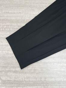Xyvia Women's Elegant Solid Color Pleated Detail Regular Suit Pants, Autumn - Black - View 8