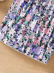 SHEIN 1set Young Girl Solid Color Sleeveless Simple Casual Top And Long Pants Set