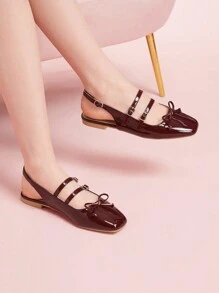 CUCCOO DOLLMOD Mocasines planos casuales con decoración de lazo, estilo de chica escolar japonesa para mujeres