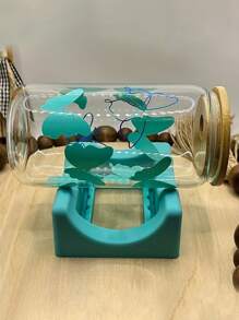 قاعدة كوب طبق من السيليكون بلونين مع فتحة مدمجة ، حامل كوب ل- تطبيق الملصقات الفينيلية على الأكواب ، قاعدة صغيرة للأكواب بحافة من الشمواه مع مسطرة - متعدد الألوان - مشاهدة 4