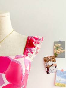 Soleia 花卉印花方领盖袖飘逸长裙，夏季连衣裙，适合节日、约会、情人节、下午茶 - 彩色 - 查看 7