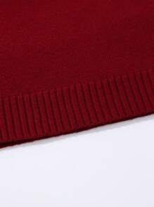 EMERY ROSE 2pcs/Set Women Solid Color Turtleneck Sweater And Pleated Skirt Sets, Casual For Autumn/Winter Fall Cloth For Women - Red - View 7